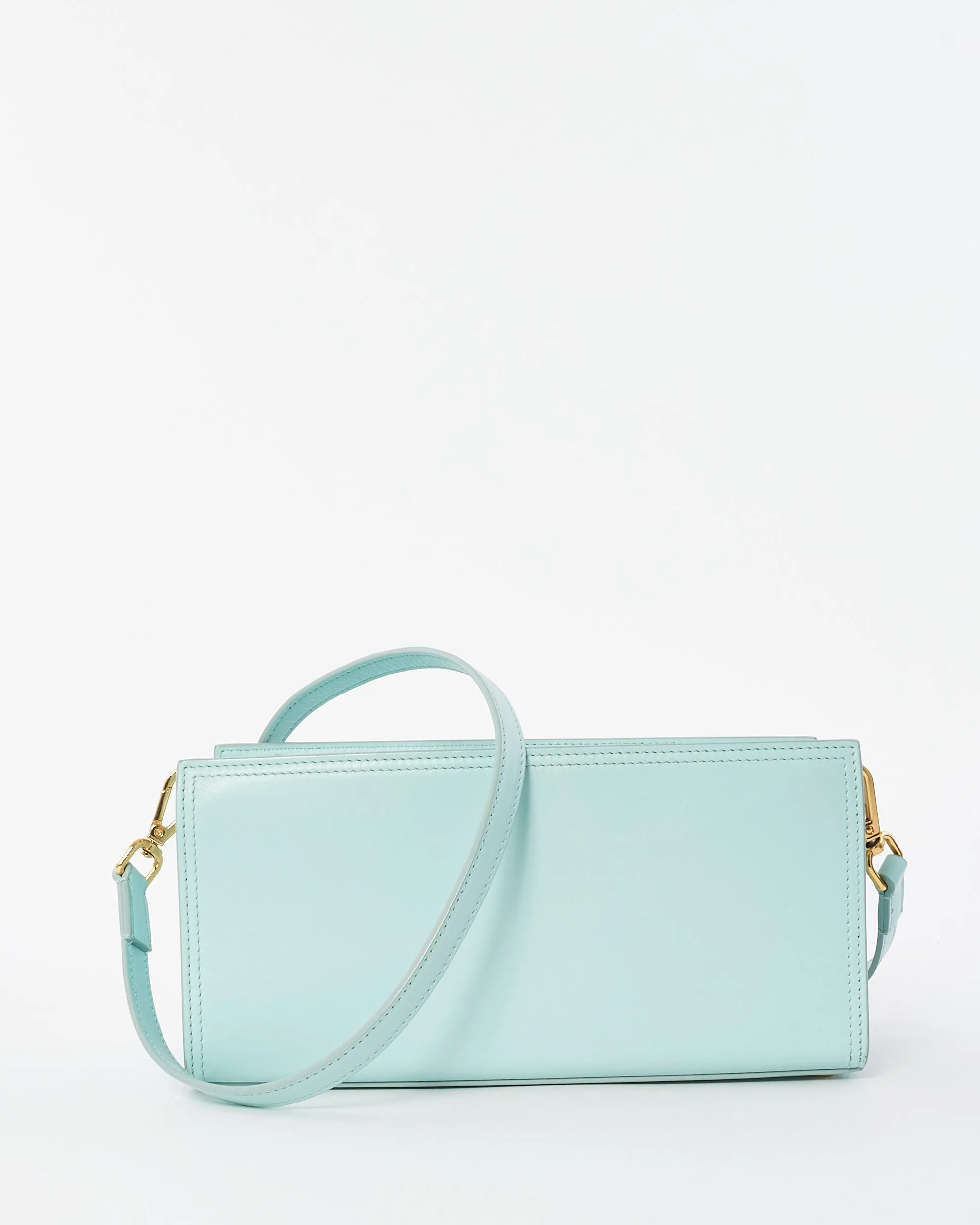 Jacquemus Light Turquoise Leather Le Rectangle Shoulder Bag