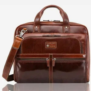 Jekyll & Hide Oxford 15” Laptop Briefcase Brown – 3707