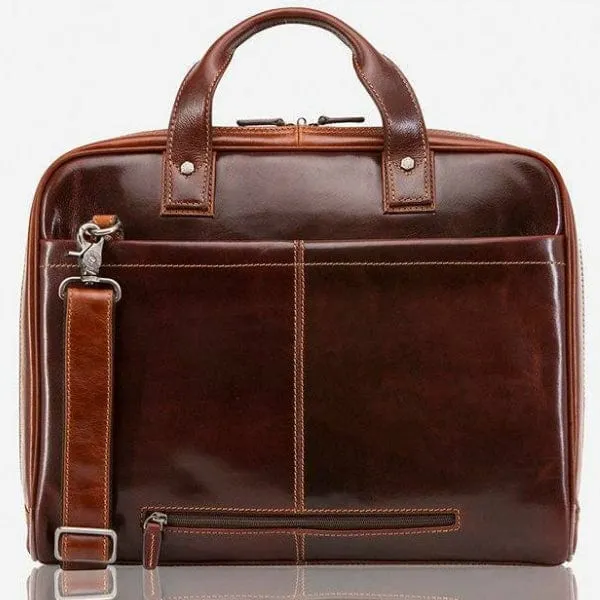 Jekyll & Hide Oxford 15” Laptop Briefcase Brown – 3707