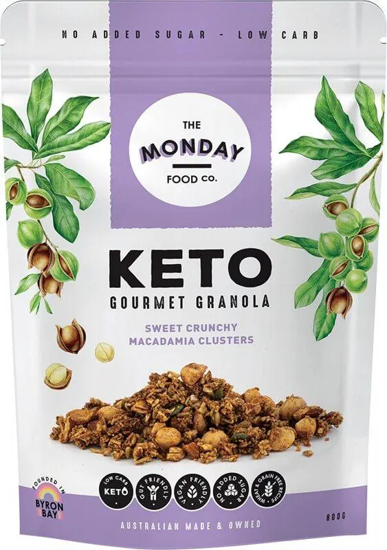 Keto Gourmet Granola - Sweet Crunchy Macadamia Clusters - 800g