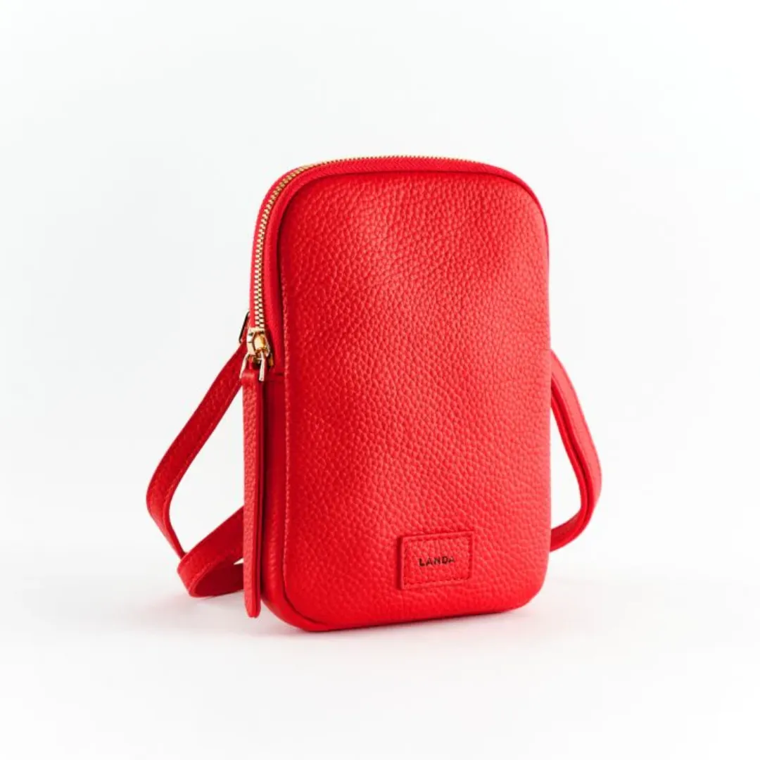 Landa Leather Cassia Phone Bag | Red