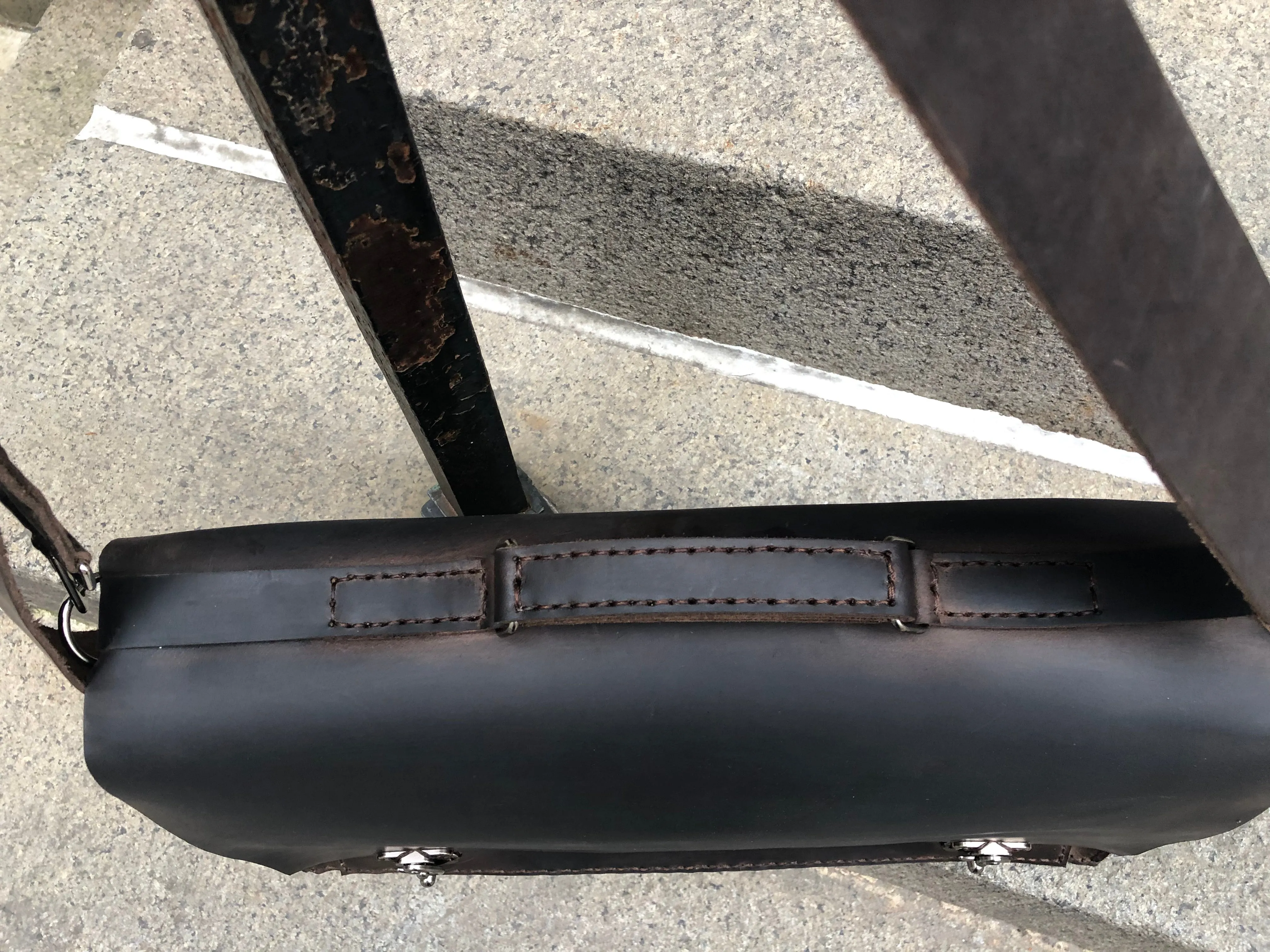 Laptop Briefcase / Leather Business Briefcase / Double Gusset Bag