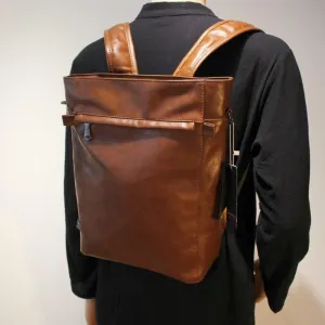 Large Faux Leather Laptop Backpack