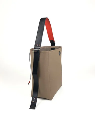 Large Womens Khaki Leather Shoulder Barrel Tote Bag Bucket Tote Handbag Purse Work Bag for Ladies