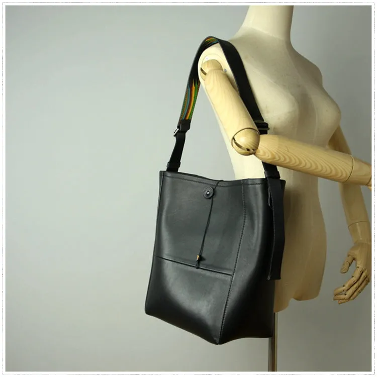 Large Womens Khaki Leather Shoulder Barrel Tote Bag Bucket Tote Handbag Purse Work Bag for Ladies