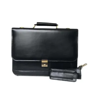 Leather Black Laptop Bag A4
