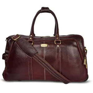 Leather Duffel Trolley Bag 36830 (Brown)