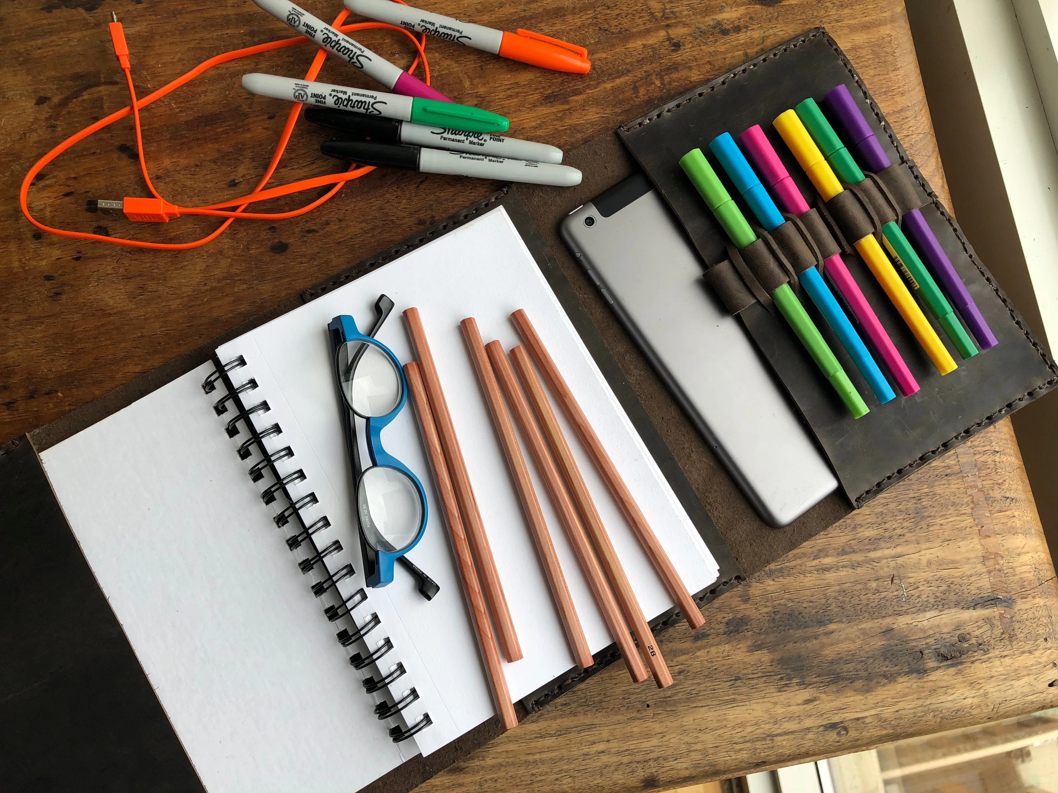 Leather Sketchbook / Refillable Notebook / Drawing Journal / Made in New York City