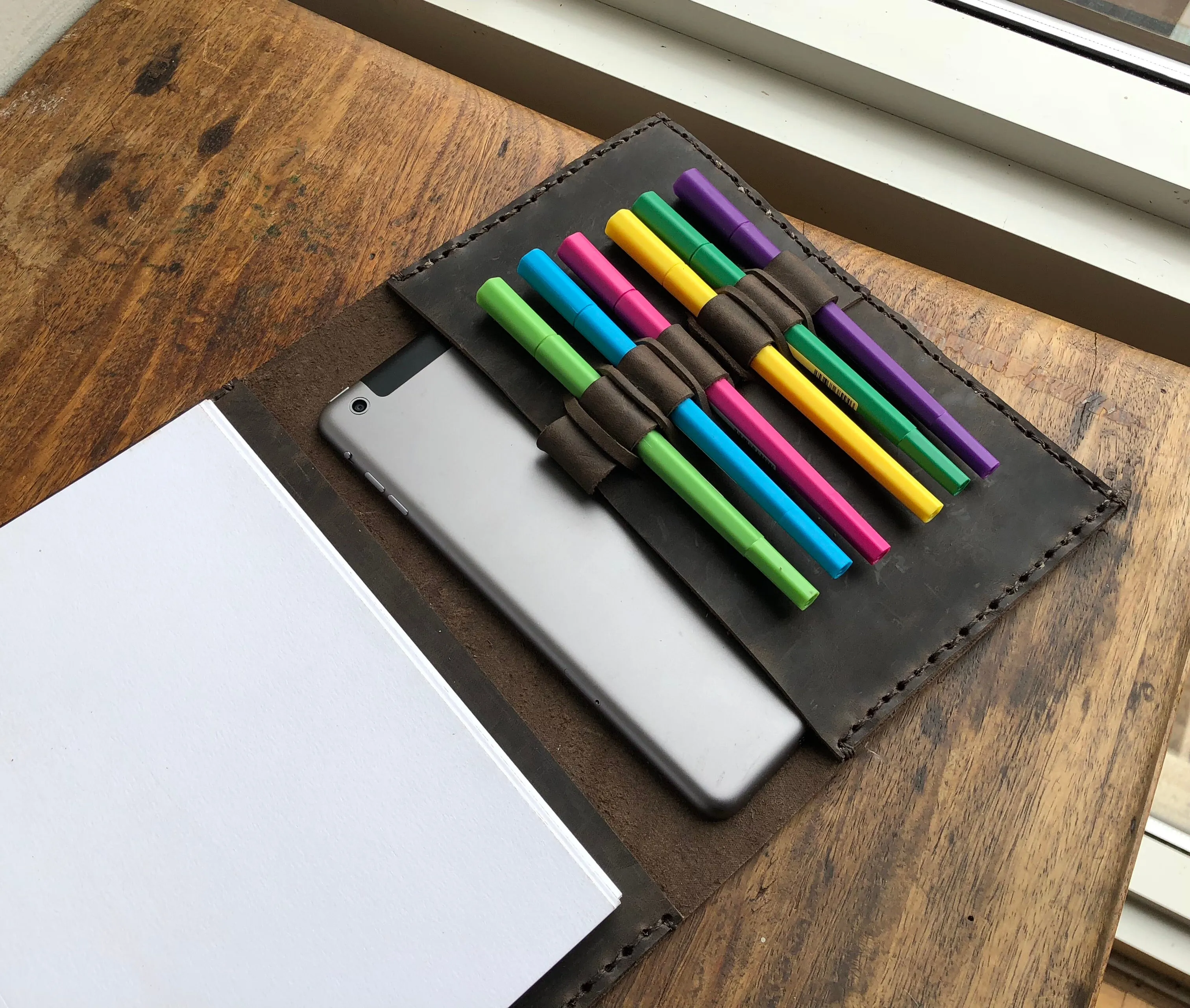 Leather Sketchbook / Refillable Notebook / Drawing Journal / Made in New York City