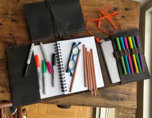 Leather Sketchbook / Refillable Notebook / Drawing Journal / Made in New York City