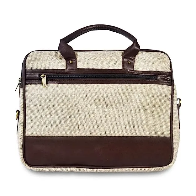 Lightweight Jute Briefcase Bag: Perfect for 14-Inch Laptops, Students, College, and Office Use