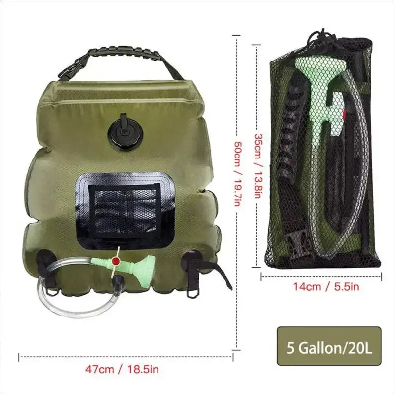 Lism 20l solar shower bag for premium camping hot water