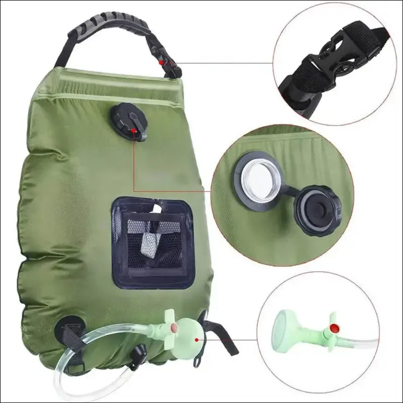 Lism 20l solar shower bag for premium camping hot water