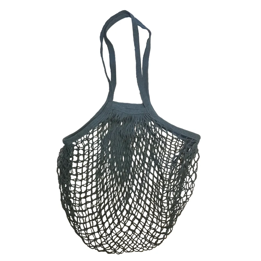 Long Handles - Organic Cotton - Reusable Grocery Mesh Shopping Bag - Khaki Green