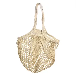Long Handles - Organic Cotton - Reusable Grocery Mesh Shopping Bag - Khaki Green