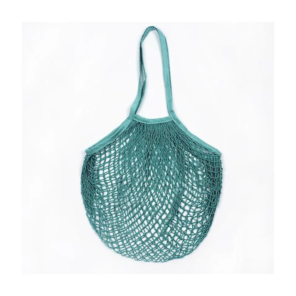Long Handles - Organic Cotton - Reusable Grocery Mesh Shopping Bag - Khaki Green
