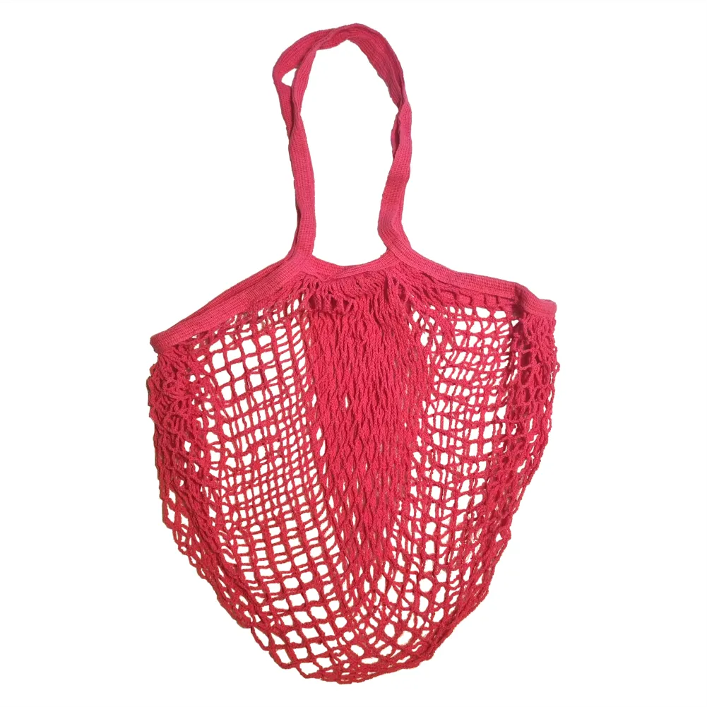 Long Handles - Organic Cotton - Reusable Grocery Mesh Shopping Bag - Khaki Green