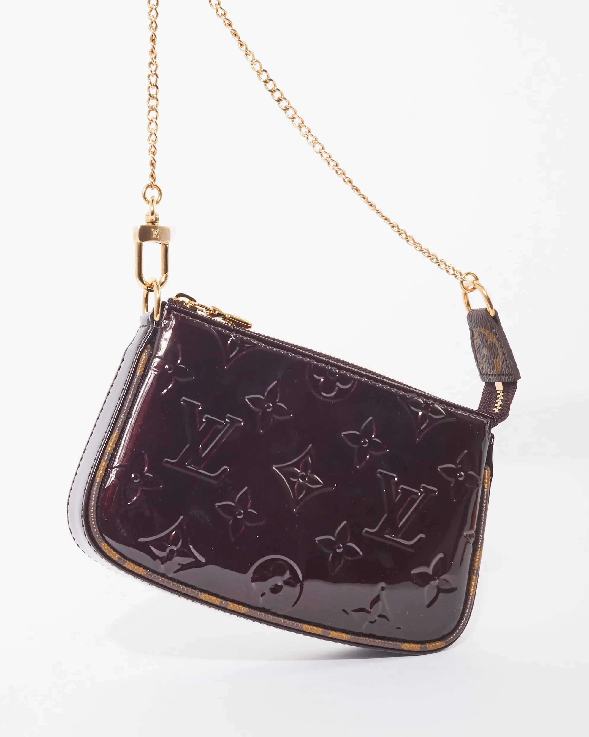 Louis Vuitton Amarante Monogram Vernis & Canvas Trim Mini Pochette D'Accessoires