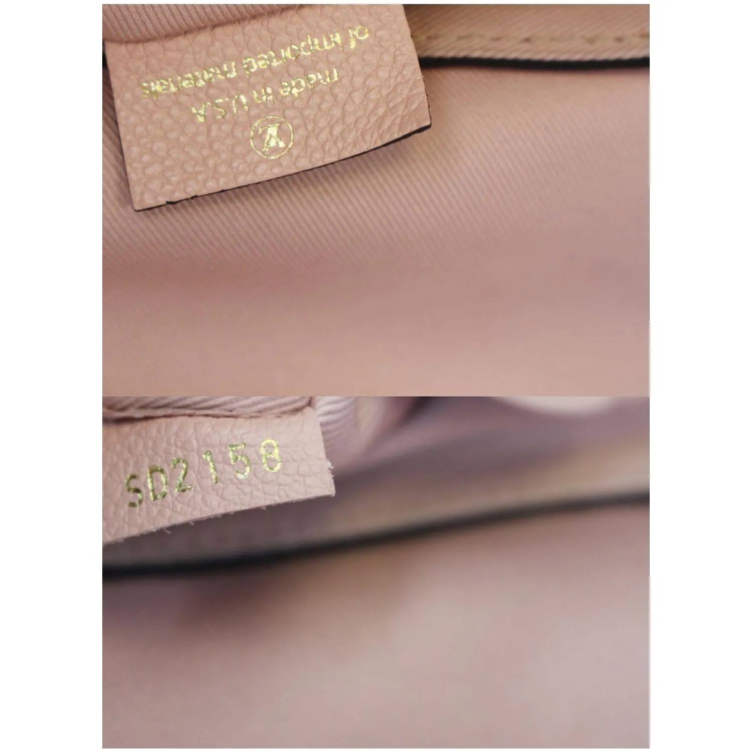 LOUIS VUITTON Blanche BB Empreinte Leather Shoulder Bag Rose Poudre