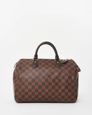 Louis Vuitton Damier Ebene Coated Canvas Speedy 30 Bag