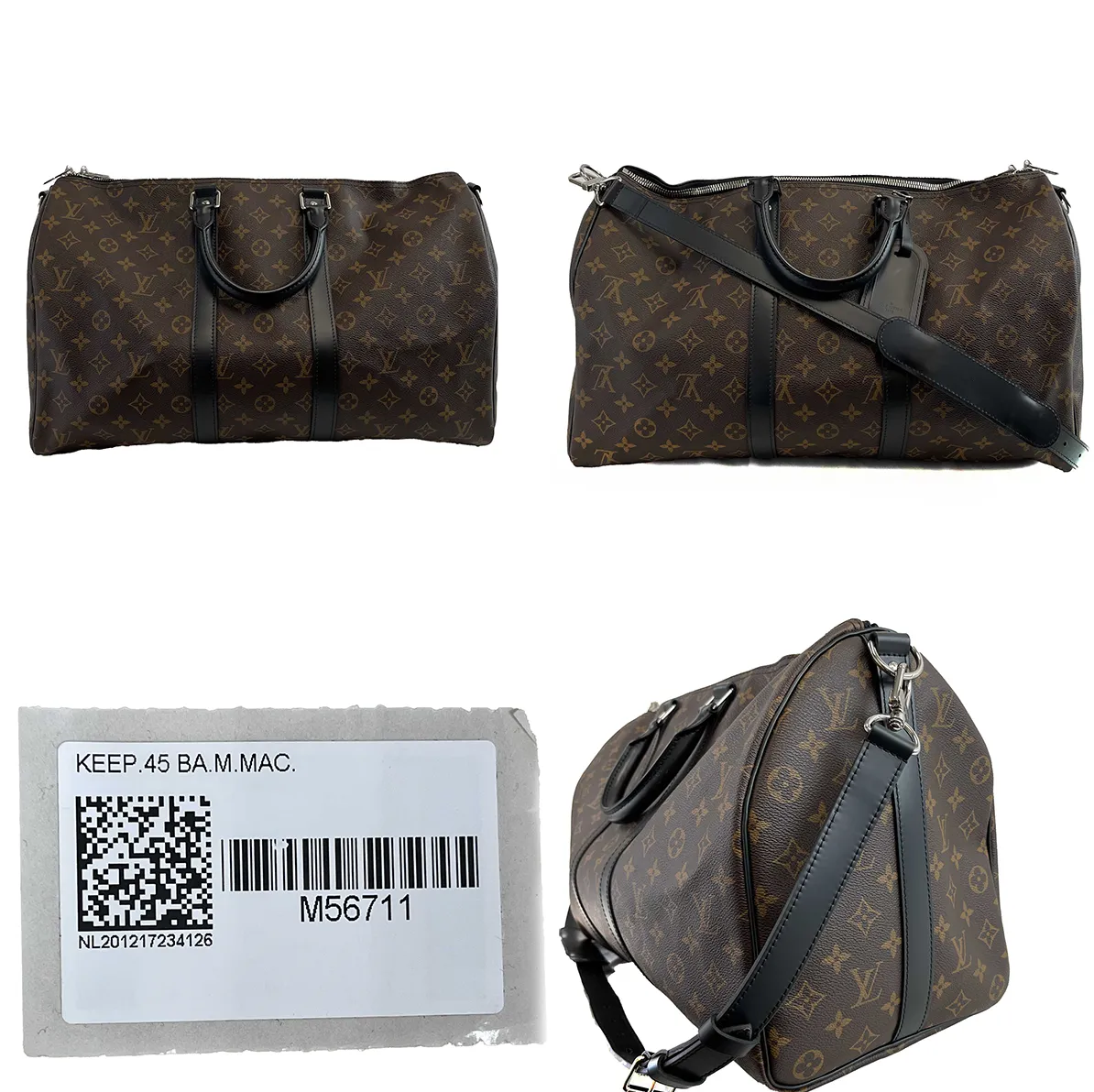 Louis Vuitton Keepall Bandouliere 45 Macassar Monogram Canvas Crossbody bag