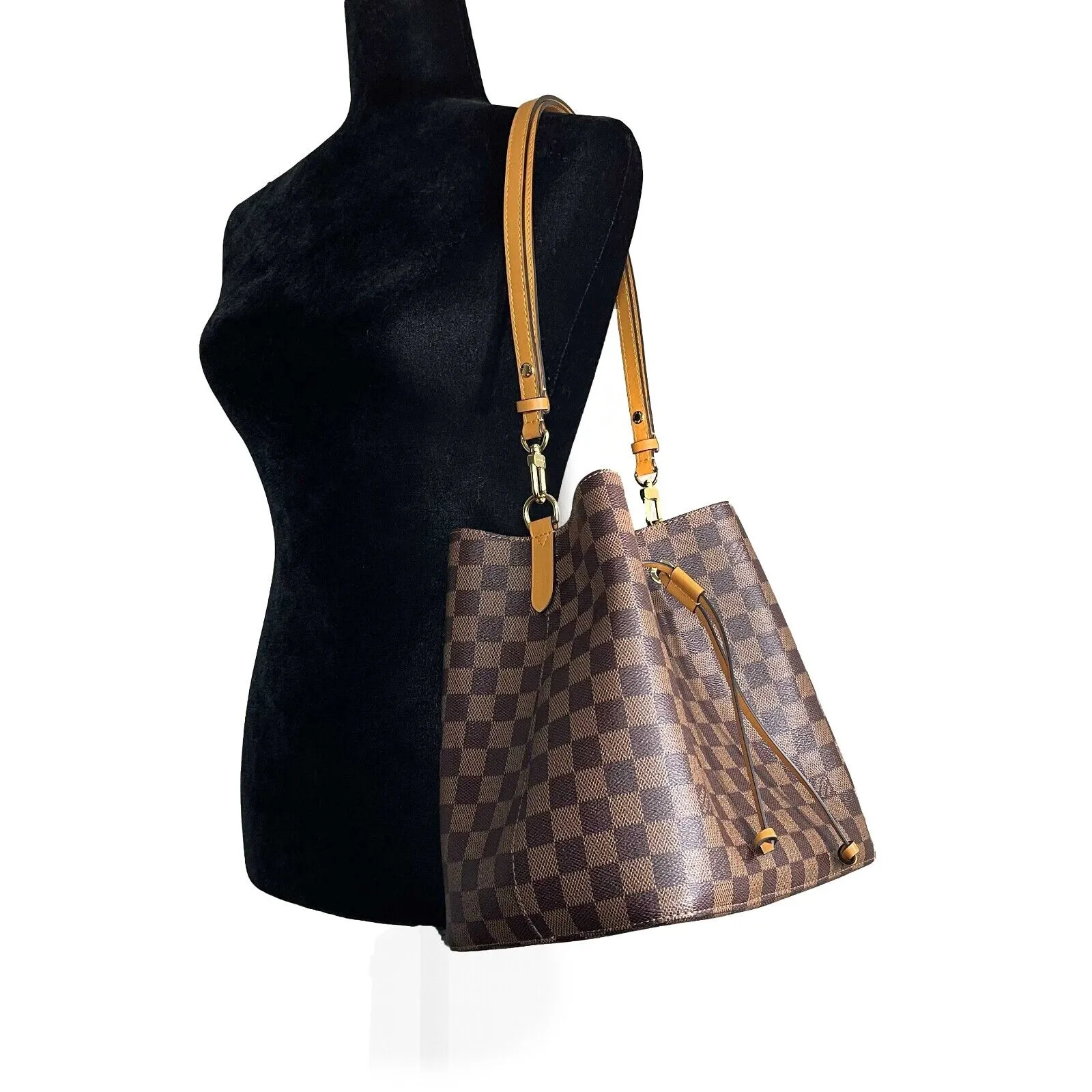 Louis Vuitton New w/o Tags Damier ebene NéoNoé Safran Brown Crossbody Handbag