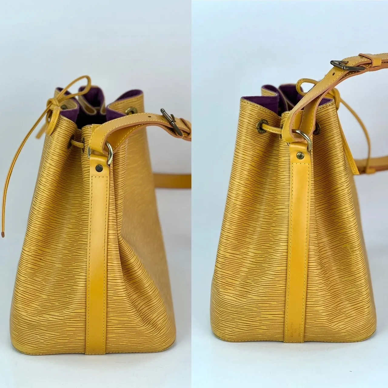 Louis Vuitton Petit Noe Drawstring Epi Yellow Leather Bucket Bag