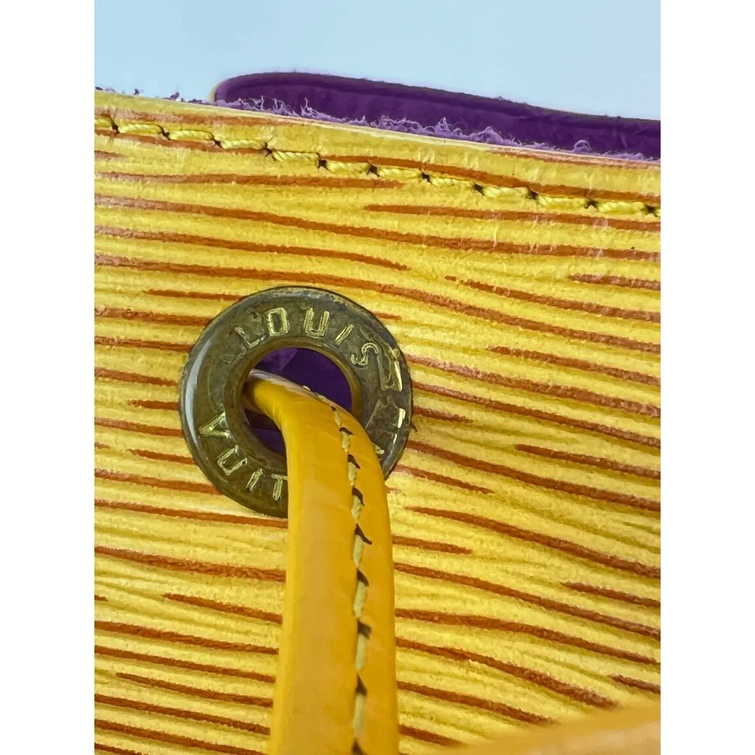 Louis Vuitton Petit Noe Drawstring Epi Yellow Leather Bucket Bag