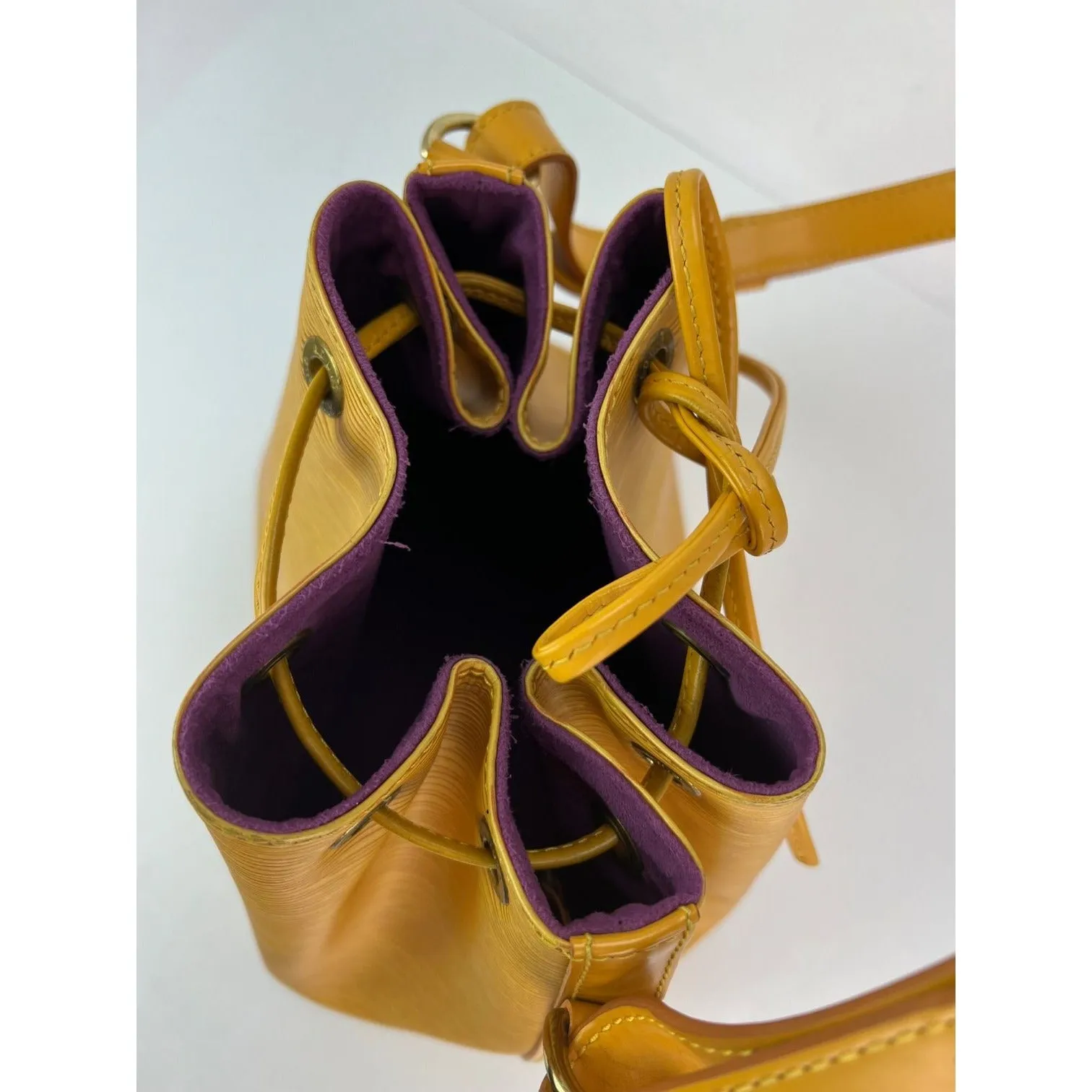 Louis Vuitton Petit Noe Drawstring Epi Yellow Leather Bucket Bag