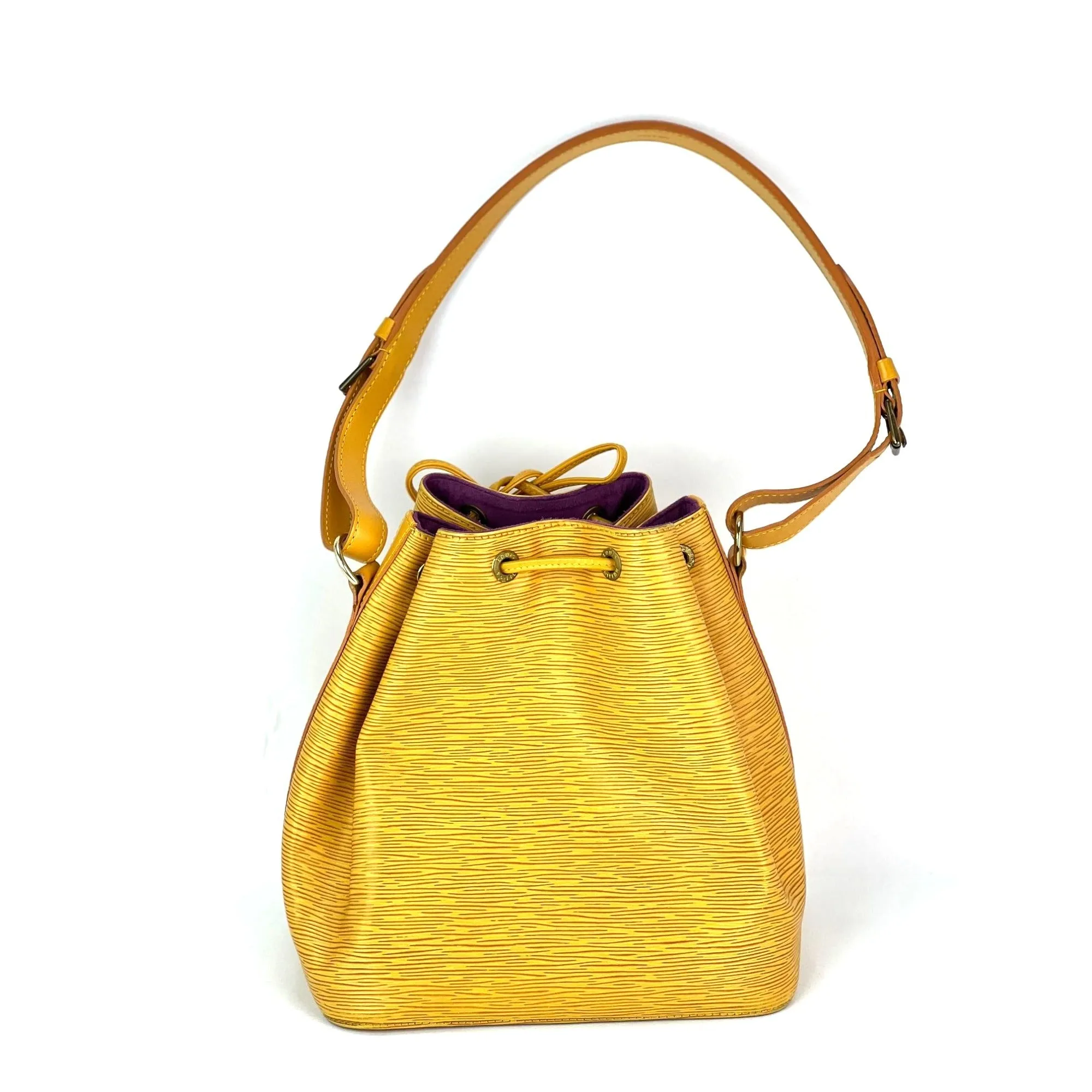Louis Vuitton Petit Noe Drawstring Epi Yellow Leather Bucket Bag