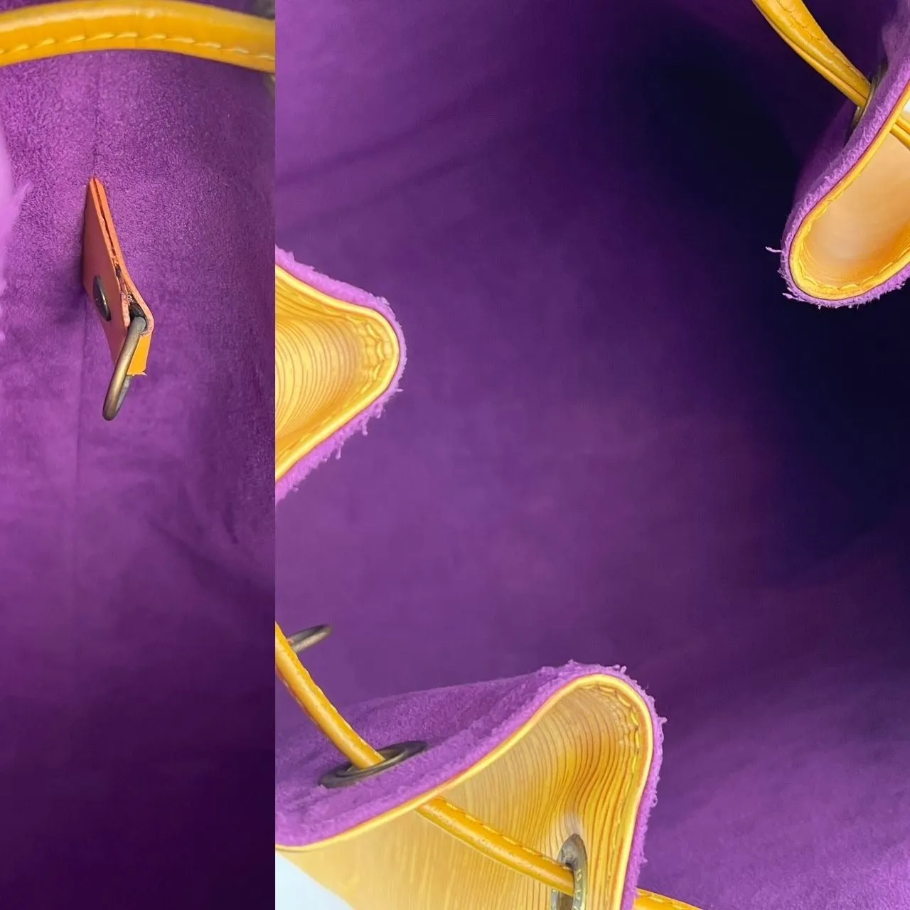 Louis Vuitton Petit Noe Drawstring Epi Yellow Leather Bucket Bag