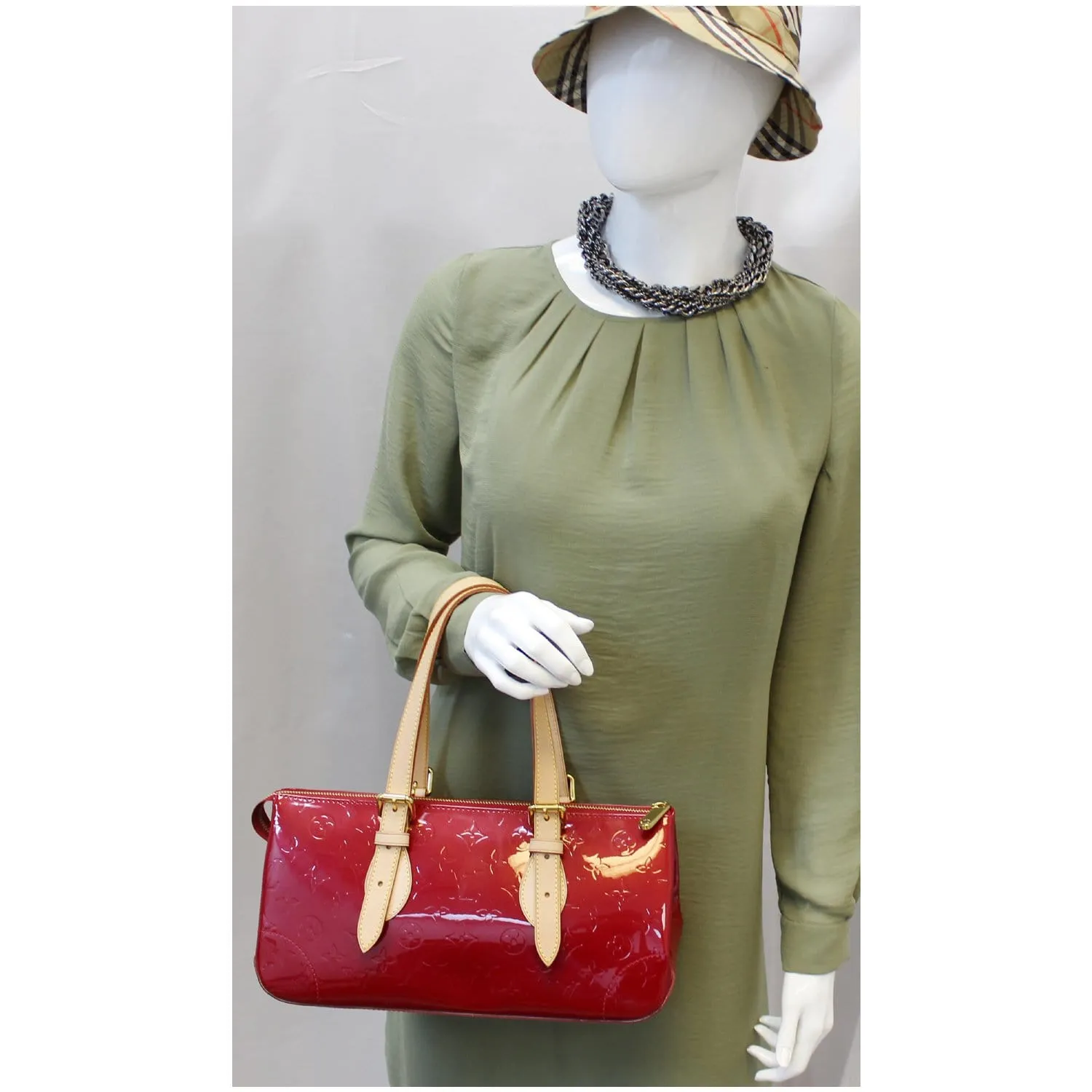 LOUIS VUITTON Rosewood Monogram Vernis Shoulder Bag Pomme D Amour