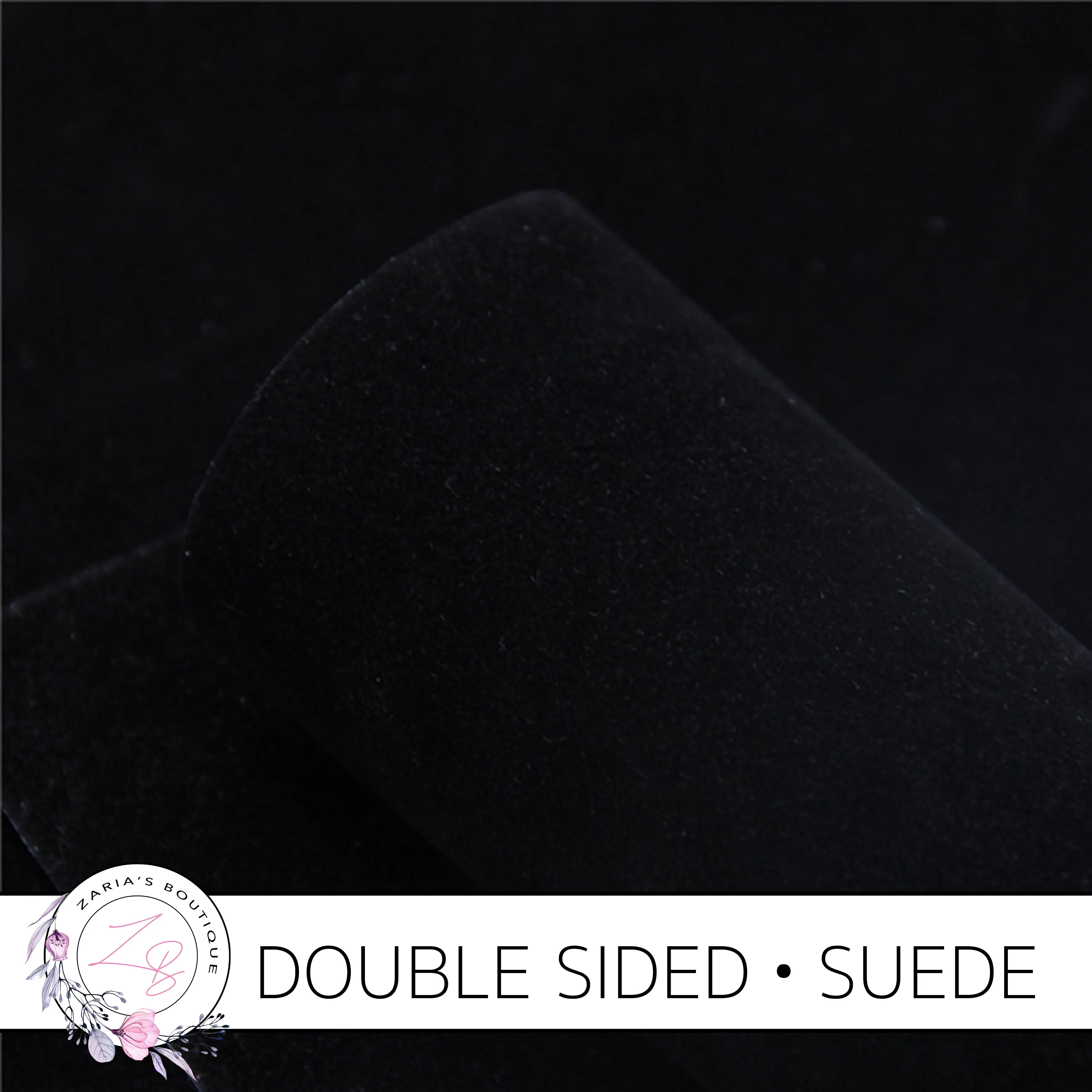 Luxe DOUBLE SIDED Suede Nubuck Faux Leather Sheets ~ Black