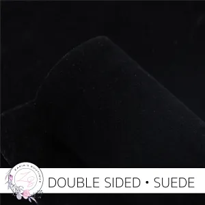 Luxe DOUBLE SIDED Suede Nubuck Faux Leather Sheets ~ Black