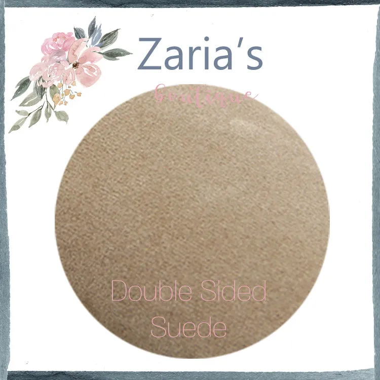 Luxe DOUBLE SIDED Suede Nubuck Faux Leather Sheets ~ Light Tortilla Brown