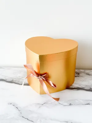 Luxury Heart Shape two-drawer Flower/Gift Box in Gold and Red