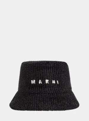 MARNI | Embroidered Raffia Bucket Hat