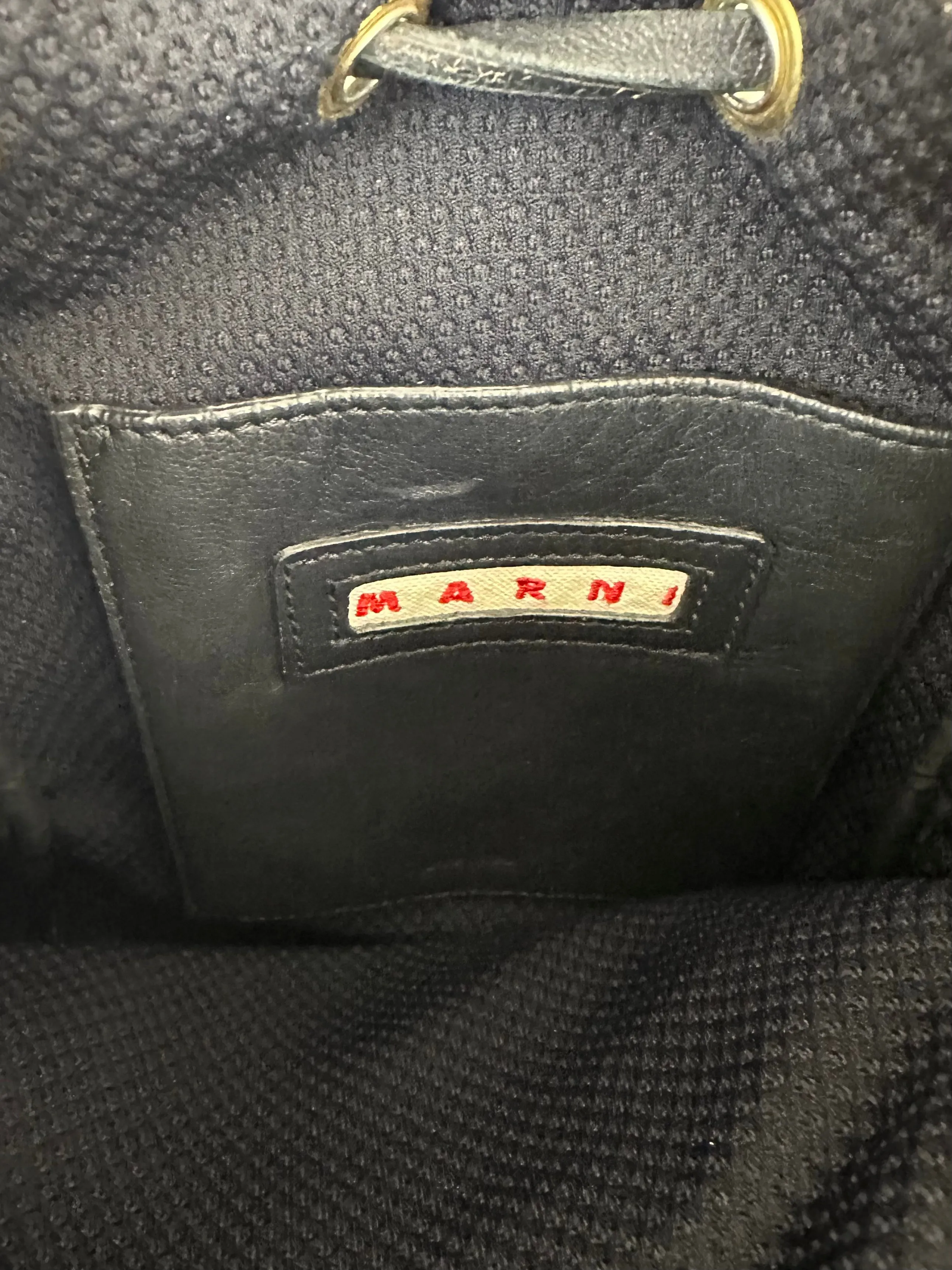 Marni Leather Drawstring Backpack