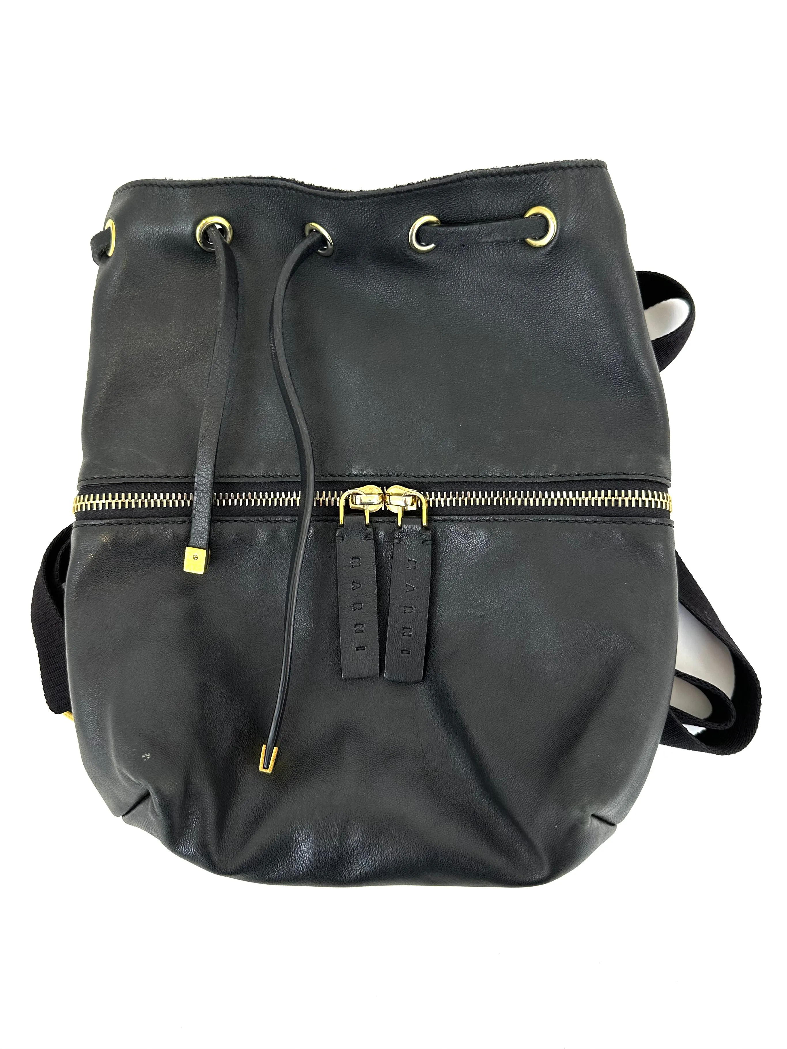 Marni Leather Drawstring Backpack