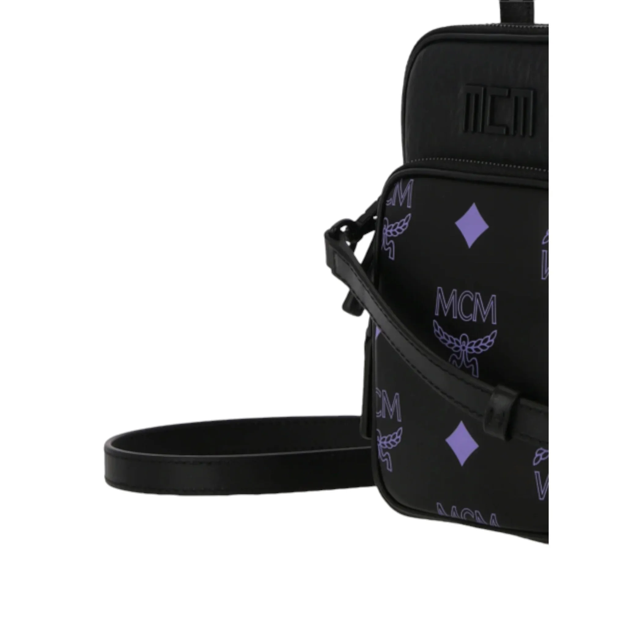 MCM Leather Crossbody in Color Splash Visetos Logo