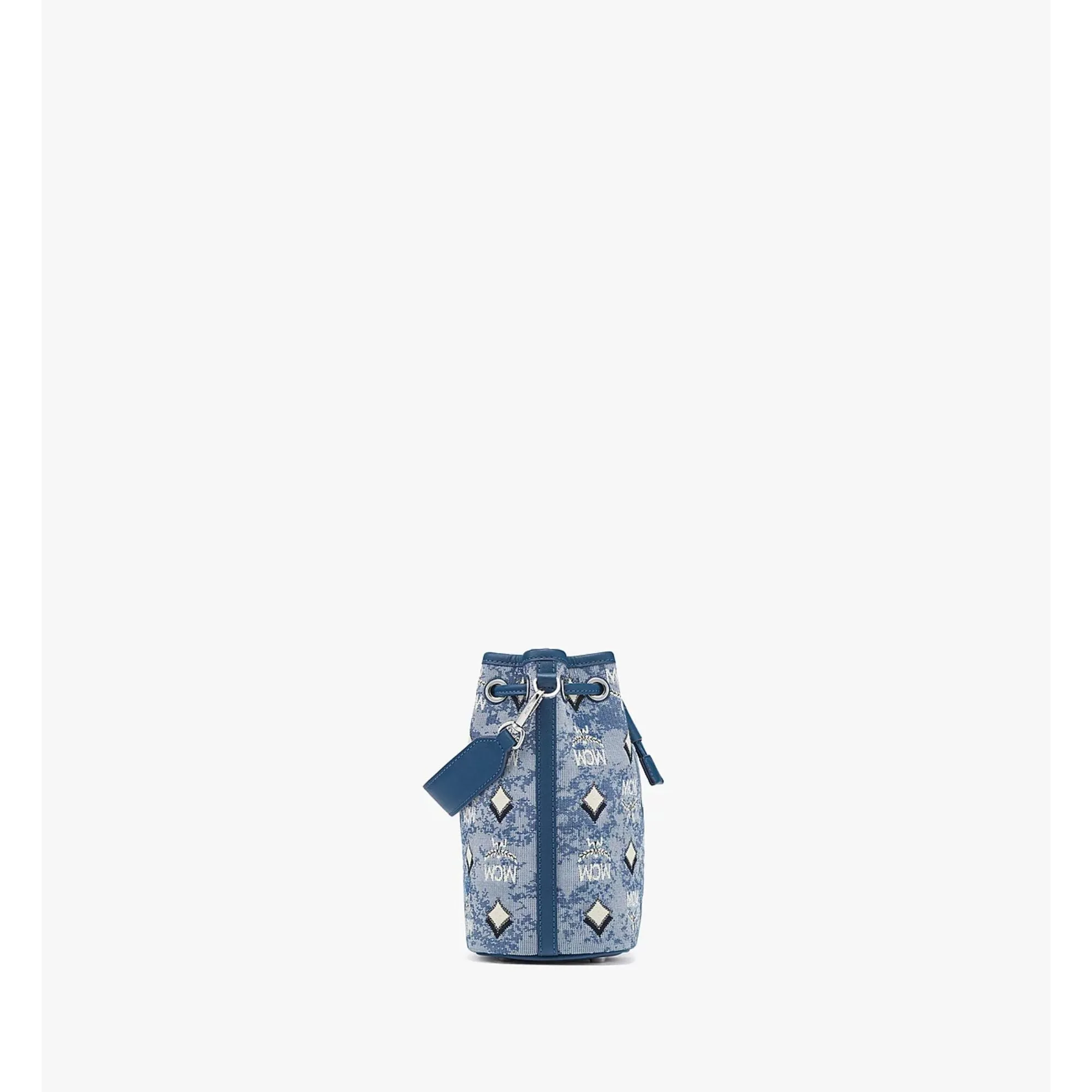 MCM Mini bucket bag in Italian jacquard-woven fabric and nappa leather AW22