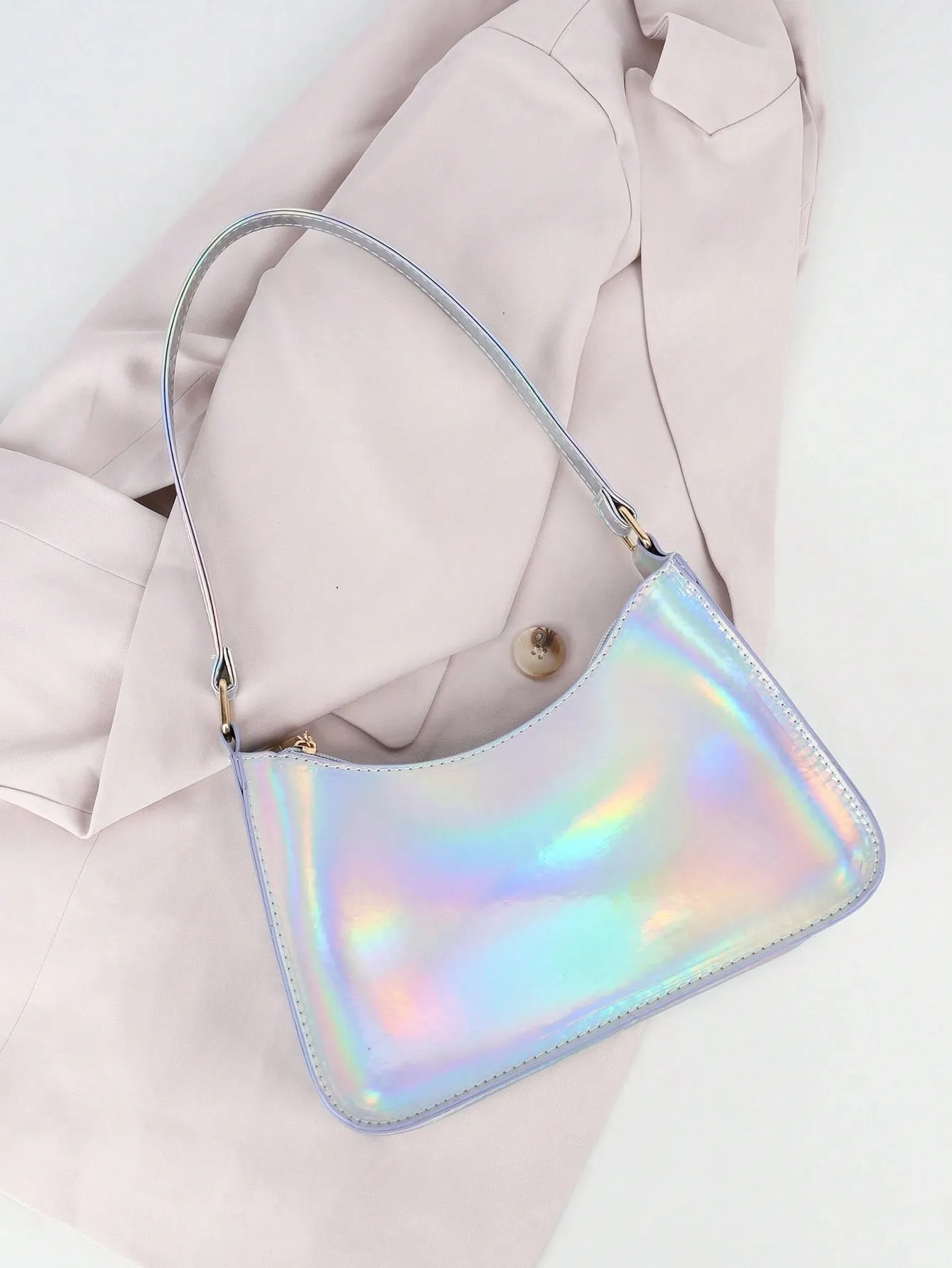 Medium Hobo Bag Holographic With Zipper Funky FD