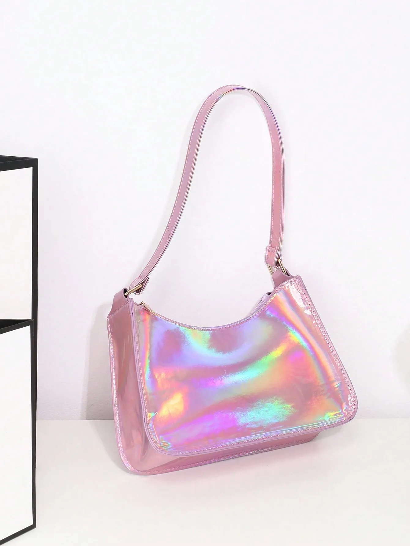 Medium Hobo Bag Holographic With Zipper Funky FD