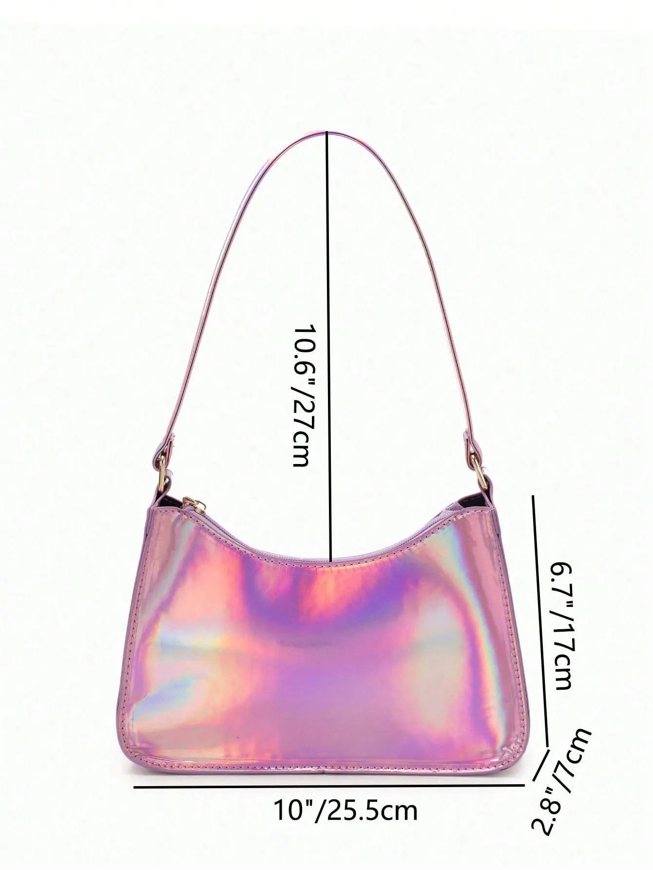 Medium Hobo Bag Holographic With Zipper Funky FD