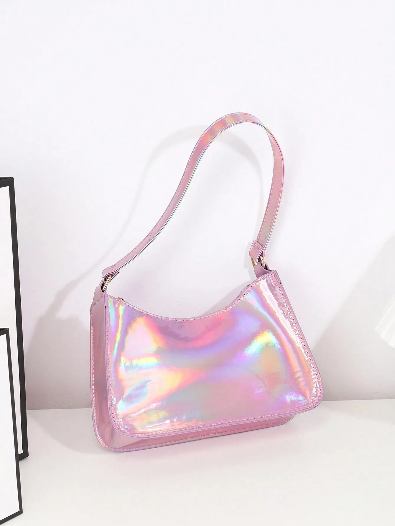 Medium Hobo Bag Holographic With Zipper Funky FD