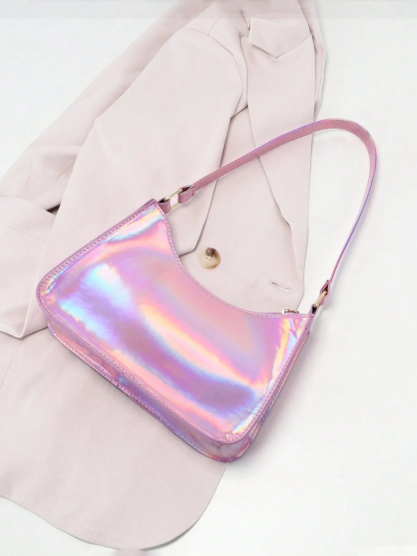 Medium Hobo Bag Holographic With Zipper Funky FD