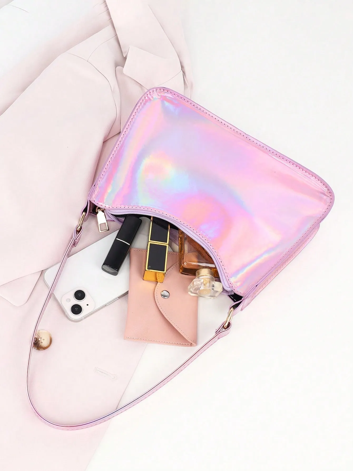 Medium Hobo Bag Holographic With Zipper Funky FD