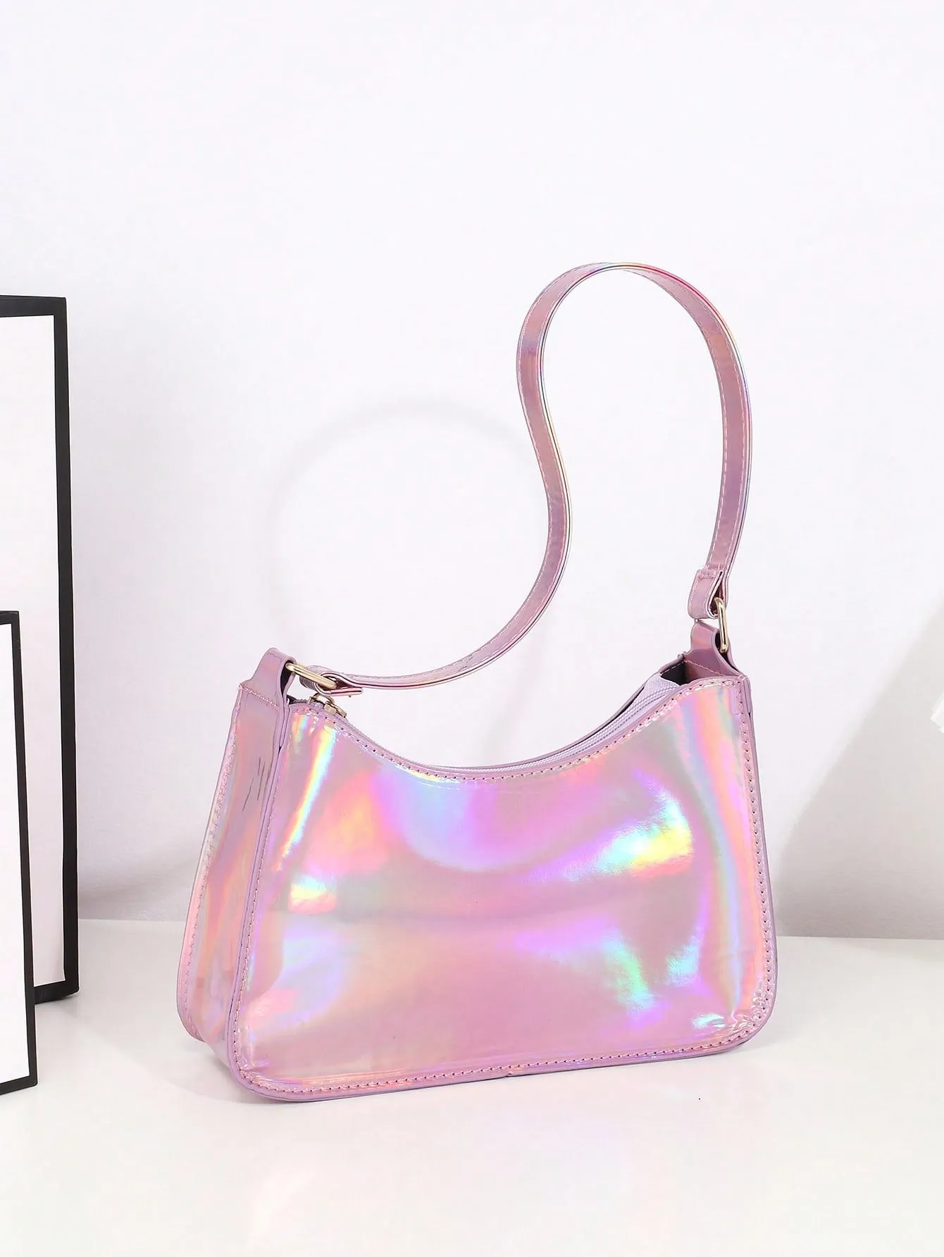 Medium Hobo Bag Holographic With Zipper Funky FD