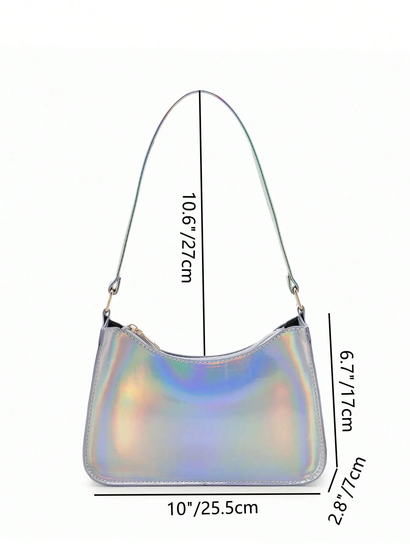 Medium Hobo Bag Holographic With Zipper Funky FD