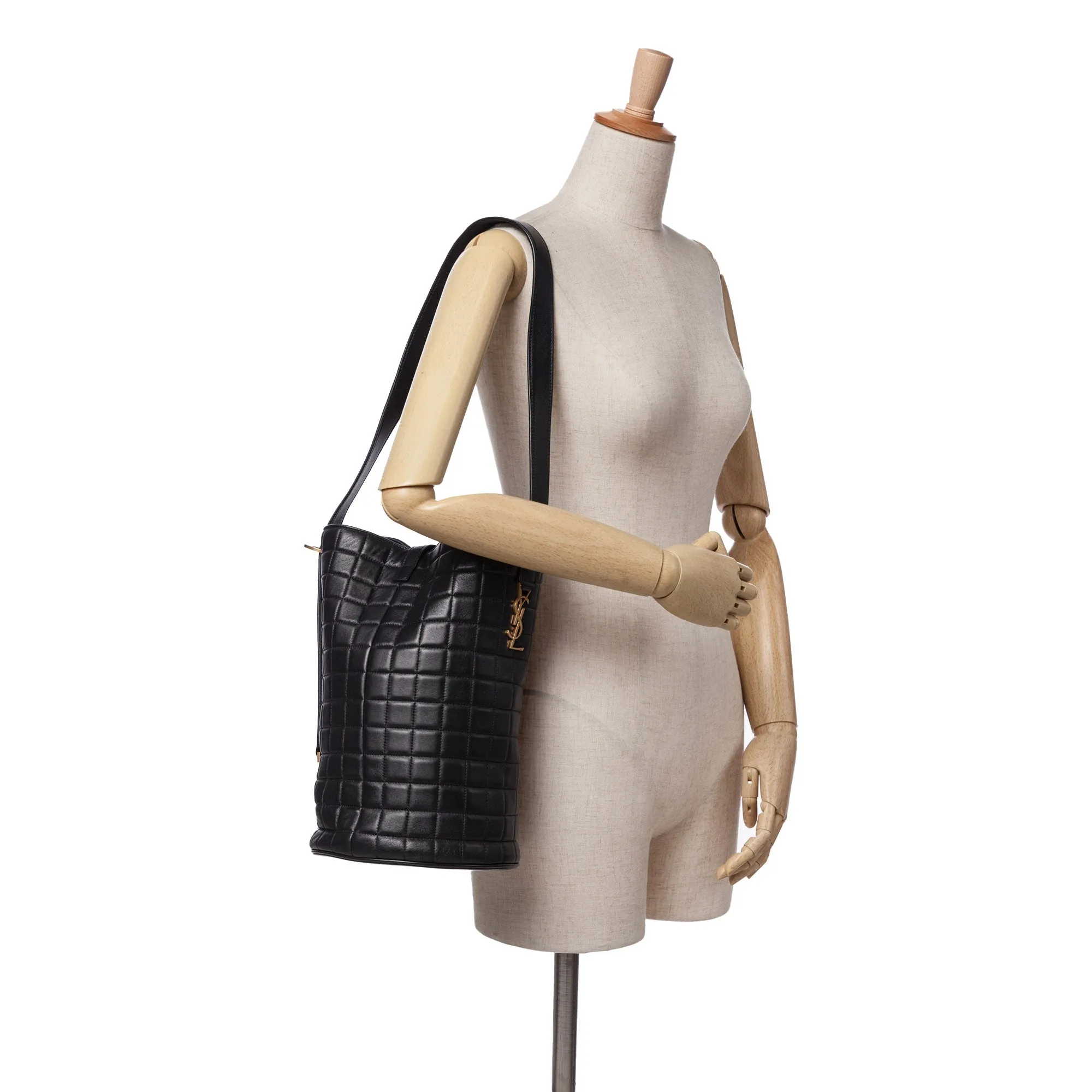 Medium Lambskin Cecile Bucket Bag